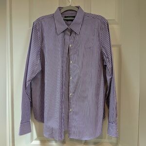 Ralph Lauren Purple and White Button Down Shirt